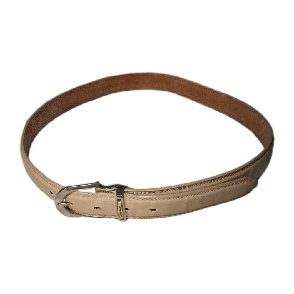VERSACE Women's Leather Belt Light Beige size 38